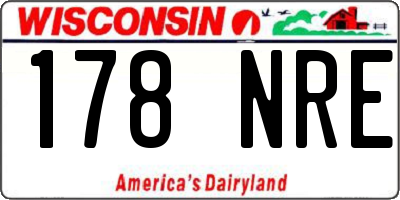 WI license plate 178NRE