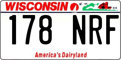 WI license plate 178NRF