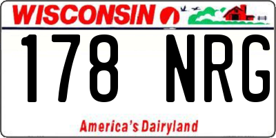 WI license plate 178NRG