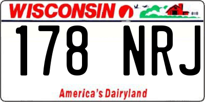 WI license plate 178NRJ