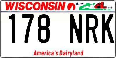 WI license plate 178NRK
