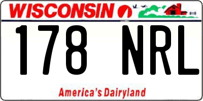 WI license plate 178NRL