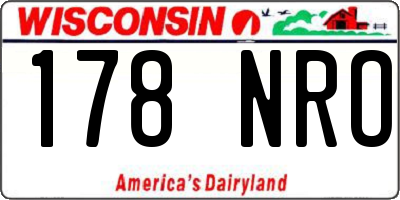 WI license plate 178NRO