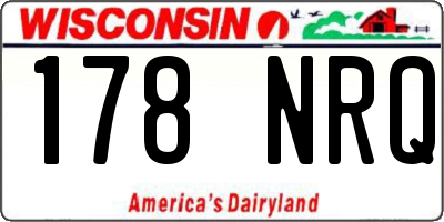 WI license plate 178NRQ