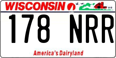 WI license plate 178NRR