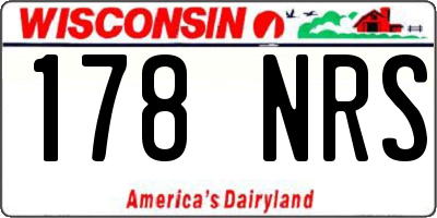 WI license plate 178NRS