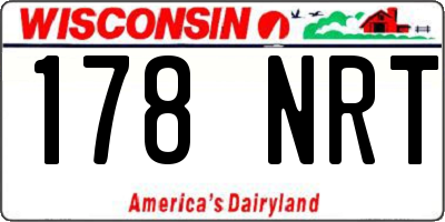 WI license plate 178NRT