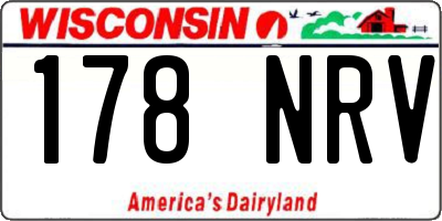 WI license plate 178NRV