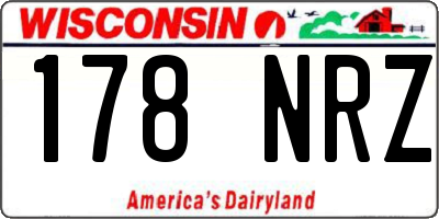 WI license plate 178NRZ