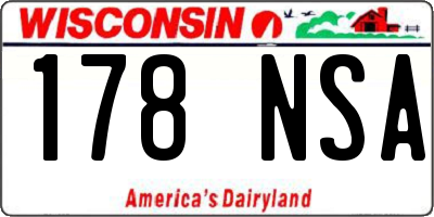 WI license plate 178NSA