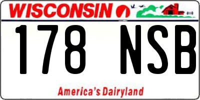 WI license plate 178NSB