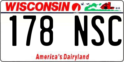WI license plate 178NSC
