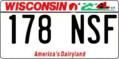 WI license plate 178NSF