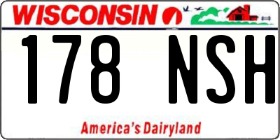 WI license plate 178NSH