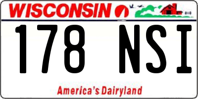 WI license plate 178NSI