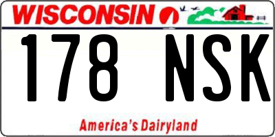 WI license plate 178NSK