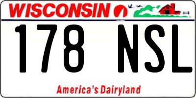 WI license plate 178NSL