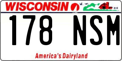 WI license plate 178NSM