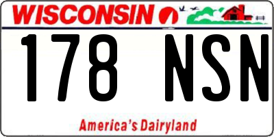 WI license plate 178NSN