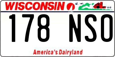 WI license plate 178NSO