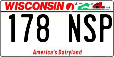 WI license plate 178NSP
