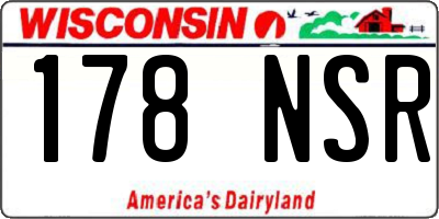 WI license plate 178NSR
