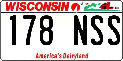 WI license plate 178NSS