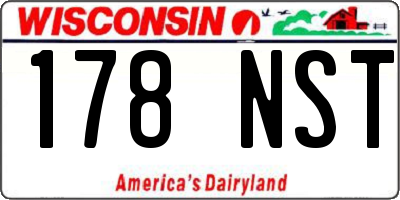 WI license plate 178NST