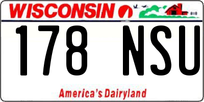 WI license plate 178NSU