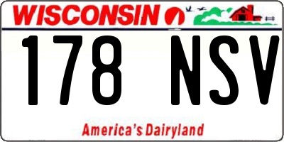 WI license plate 178NSV