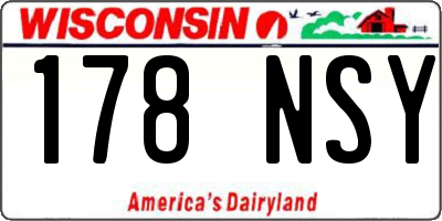 WI license plate 178NSY