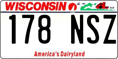 WI license plate 178NSZ