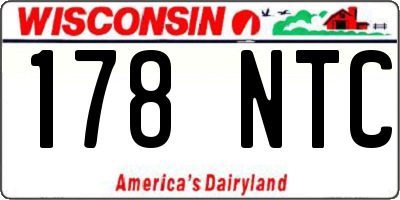 WI license plate 178NTC