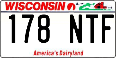WI license plate 178NTF