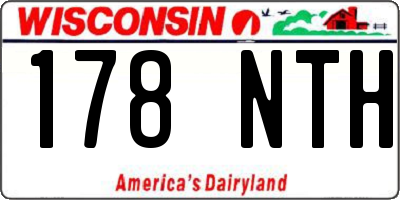 WI license plate 178NTH
