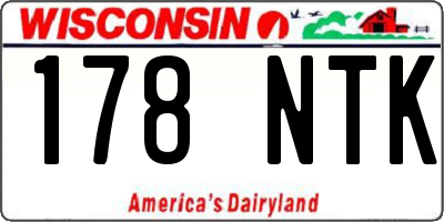WI license plate 178NTK