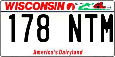 WI license plate 178NTM