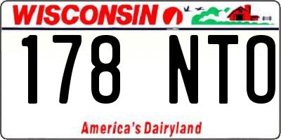 WI license plate 178NTO