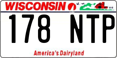 WI license plate 178NTP