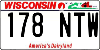 WI license plate 178NTW