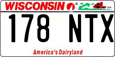WI license plate 178NTX