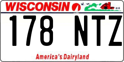 WI license plate 178NTZ
