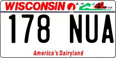 WI license plate 178NUA