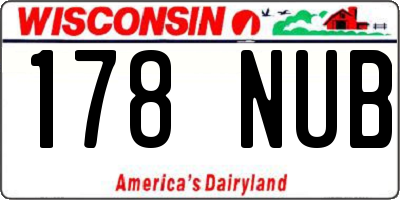 WI license plate 178NUB