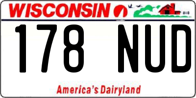 WI license plate 178NUD