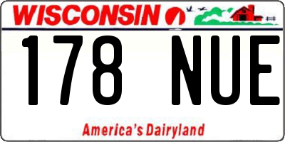WI license plate 178NUE