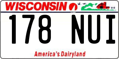 WI license plate 178NUI