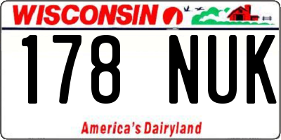 WI license plate 178NUK