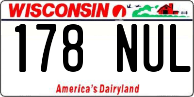 WI license plate 178NUL
