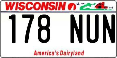 WI license plate 178NUN